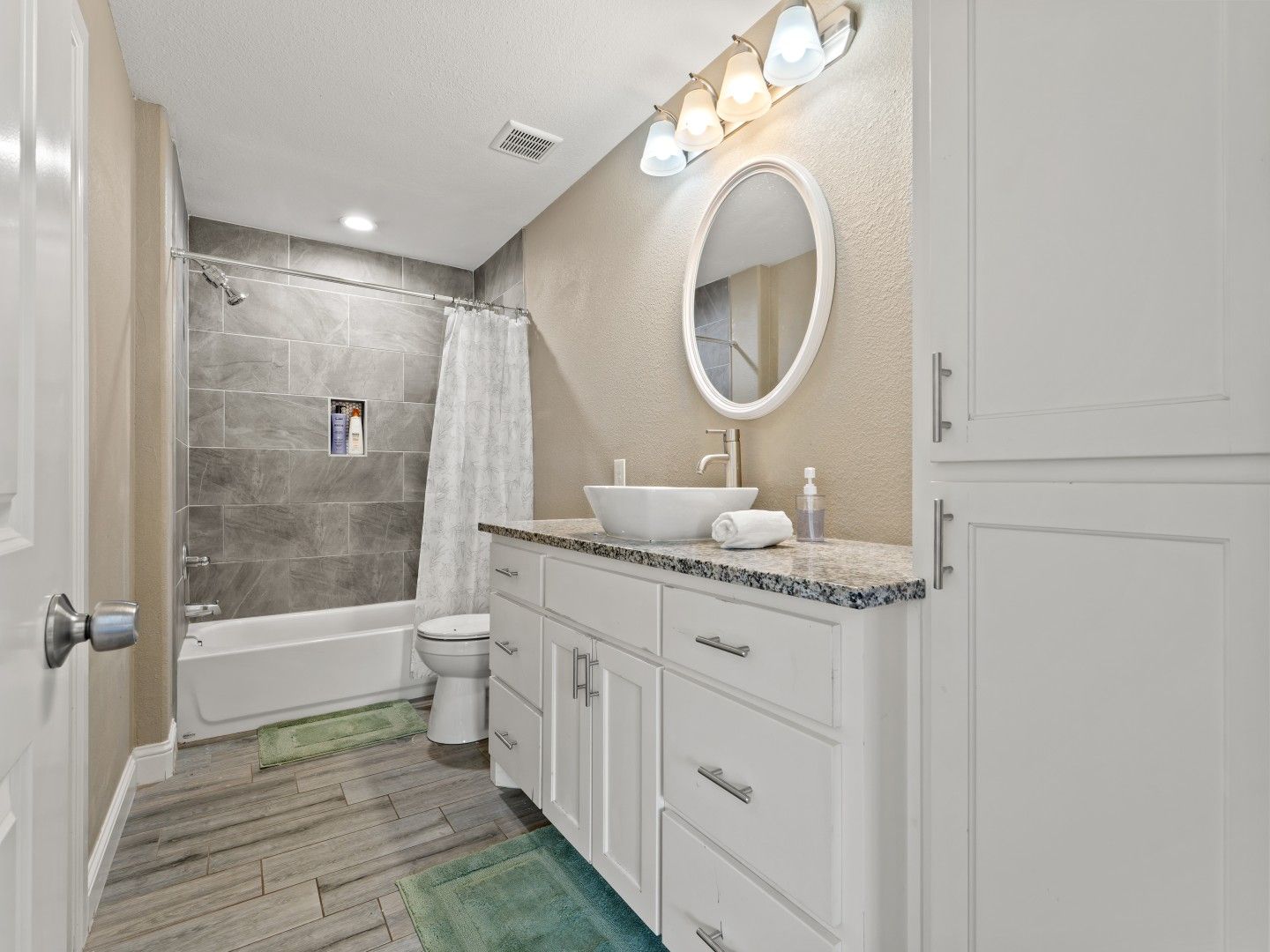 Bathroom with tiled shower