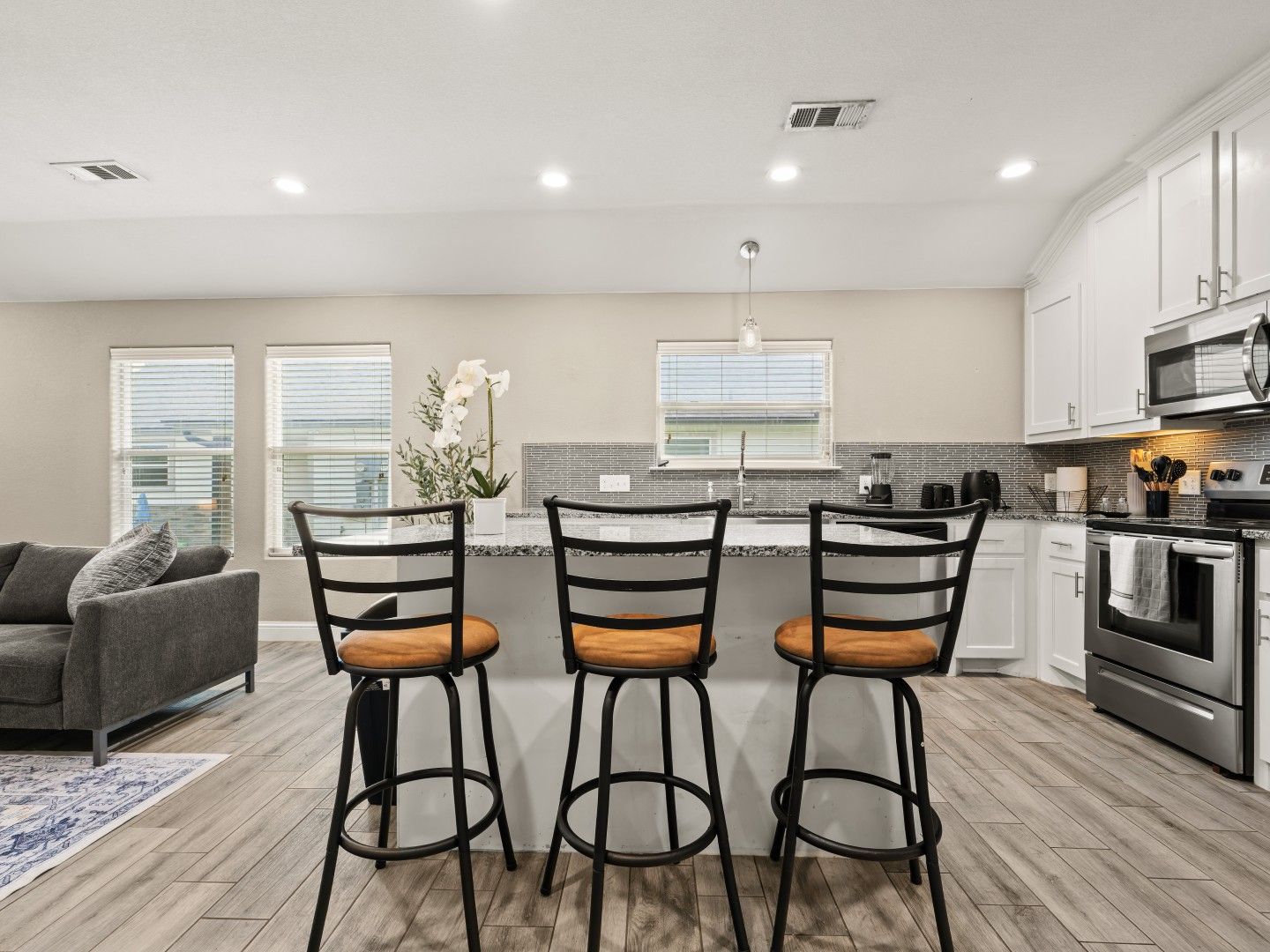 Kitchen bar with stools